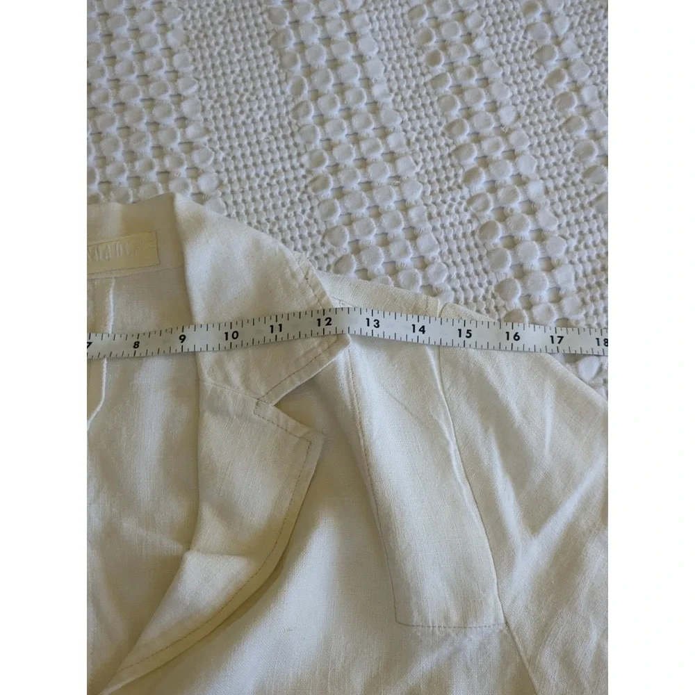 CP Shades 100% Linen Jacket Button USA Made‎ White Sz Medium Lagenlook